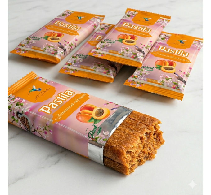 Натуральна Бєлєєвська пастила з абрикосом — без консервантів, без ароматизаторів, з натурального фруктового пюре