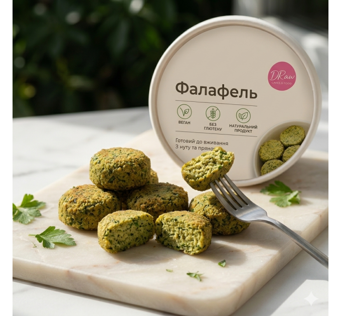 Фалафель з нуту — веганський, без глютену, з прянощами, натуральний готовий продукт