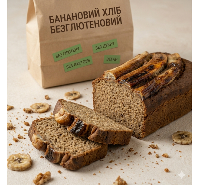 Банановый хлеб без глютена, сахара и лактозы — растительная выпечка без яиц и муки пшеницы