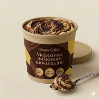 Морозиво лимон шоколад, без цукру, без лактози 245 грам 