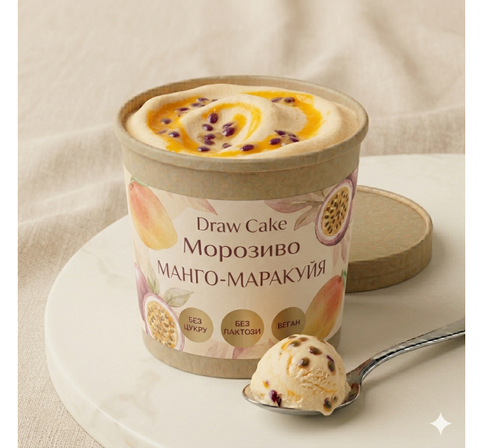 Морозиво манго-маракуйя — рослинне, без цукру, лактози й глютену, не сорбет, підходить для посту, веганів і ЗСЖ-харчування