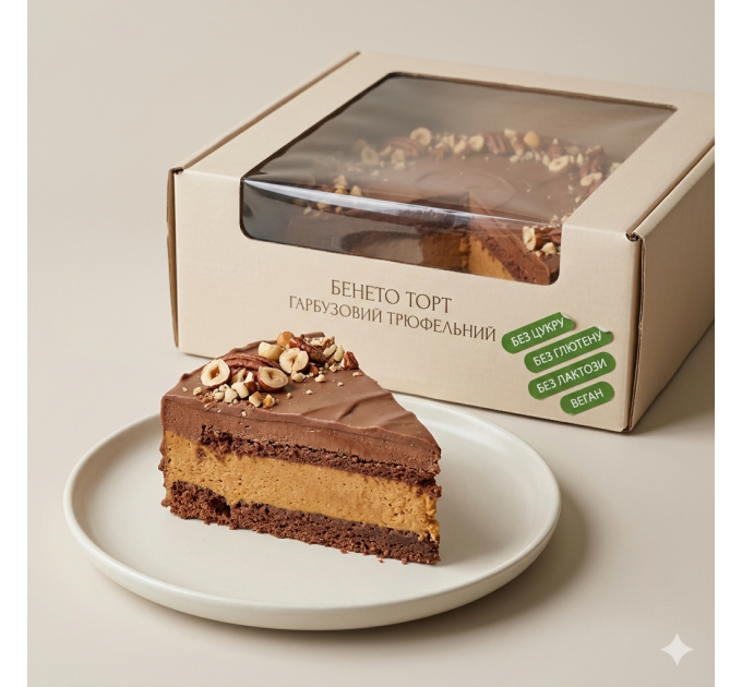 Торт Трюфель з гарбузом — веганський десерт без глютену, цукру та лактози, на натуральних інгредієнтах