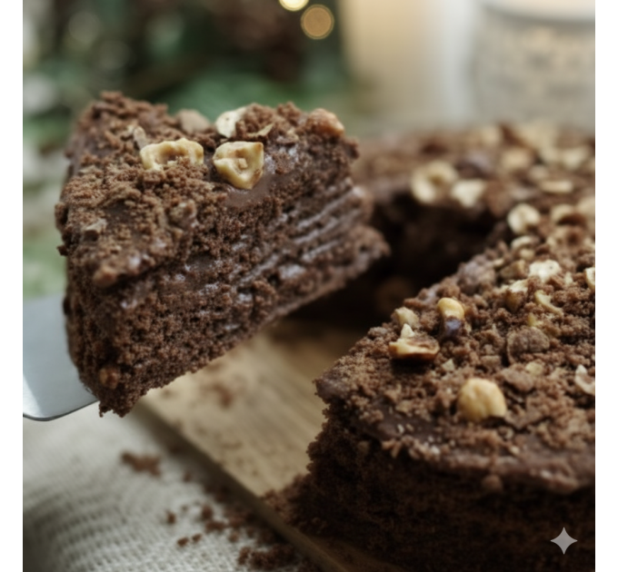 Безглютеновий веганський шоколадний торт Наполеон без цукру, лактози та яєць