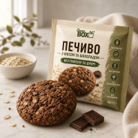 Печиво з вівсом і шоколадом без глютену й цукру 40 г