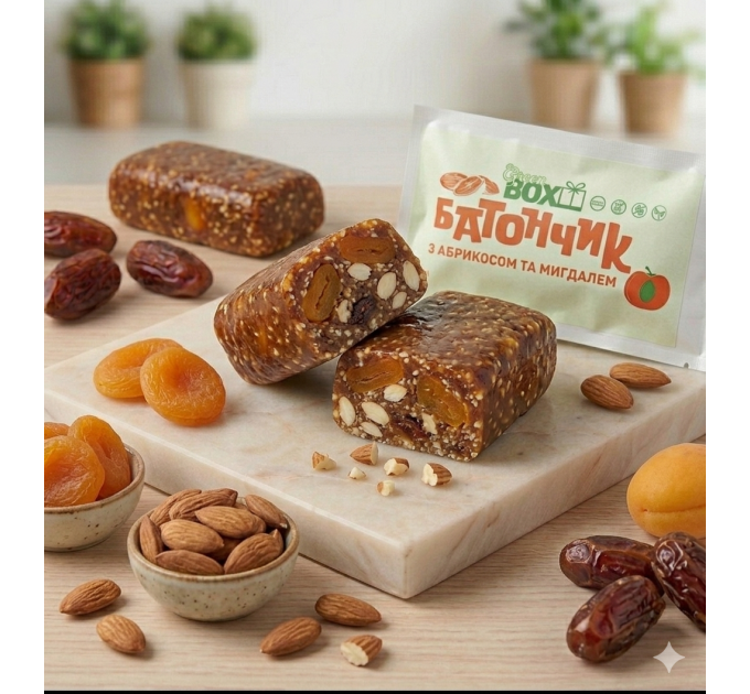 Батончик з Абрикосом та Мигдалем, 40г