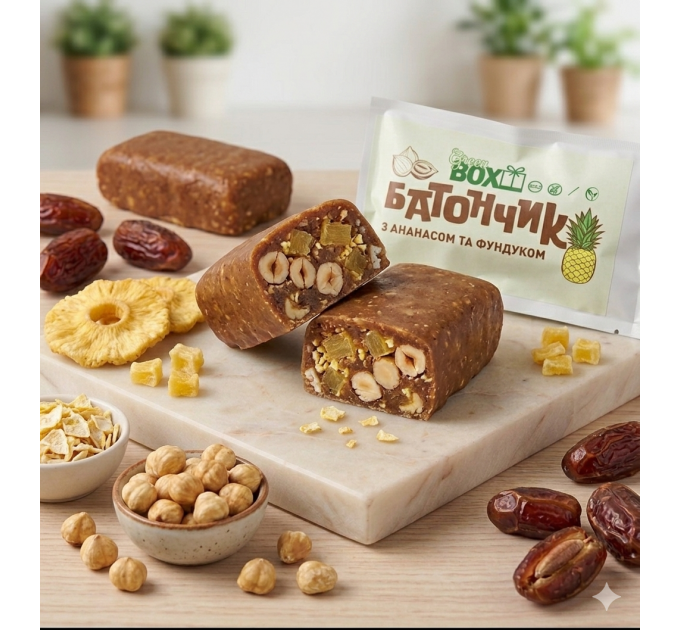 Батончик з Ананасом та Фундуком, 40г