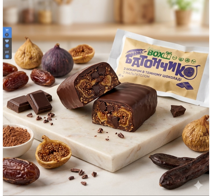 Батончик з Інжиром в темному шоколаді, 40г