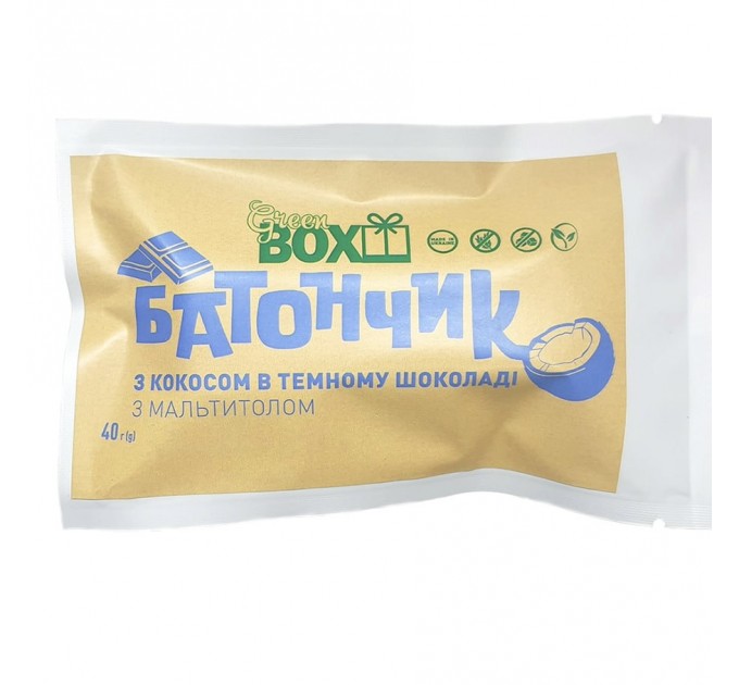 Батончик з Кокосом в темному шоколаді, 40г