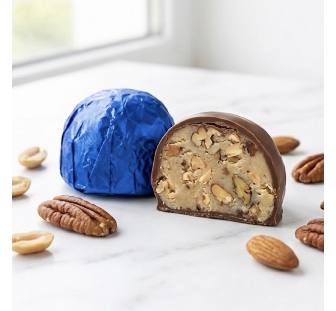 Шоколадні цукерки без цукру з арахісом, пеканом та мигдалем без лактози та казеїну