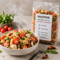 Макароны без глютена Рисовая паста с томатом и базиликом 240 г