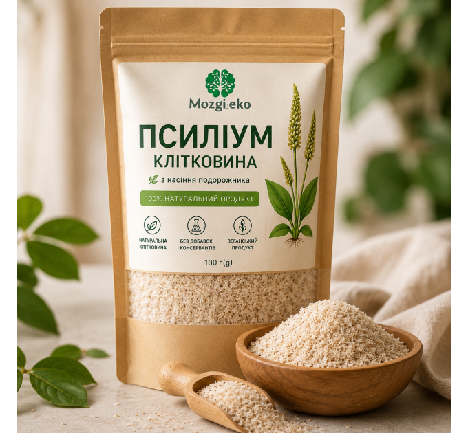 Псиллиум 100 г – натуральная клетчатка из семян подорожника для выпечки и кулинарии