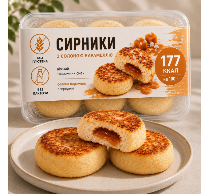 Безглютенові сирники без лактози із солоною карамеллю — сучасні ПП сирники для корисного сніданку