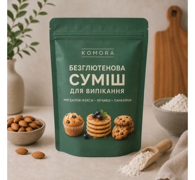 Безглютенова суміш для мигдалевих кексів, печива та панкейків для ЗОЖ, правильного та усвідомленого харчування