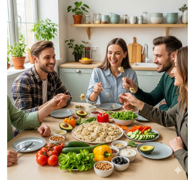 Веганские безглютеновые пельмени с растительным мясом — замороженный полуфабрикат ручной работы, подходят для поста