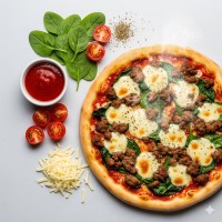 Пицца с растительным мясом и растительным сыром без глютена, сахара, лактозы 300 г