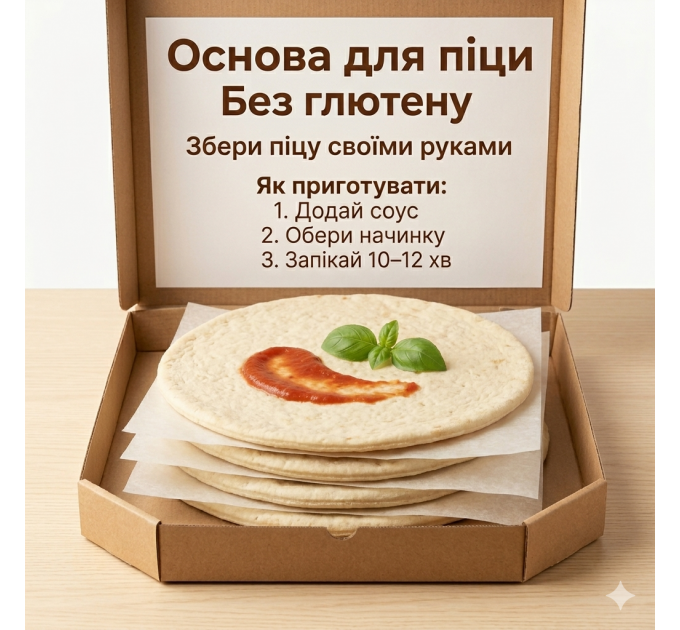 Основа для пиццы без глютена, постный продукт для домашней выпечки