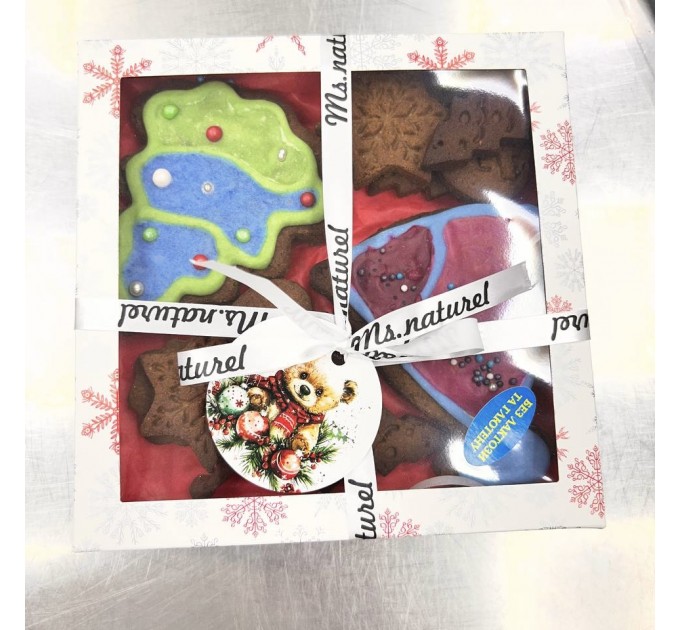 Пряники у подарунковій упаковці без глютену, лактози та цукру, веганські й пісні, ручна робота без хімії