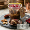 Шоколадний десерт Tiffin без цукру — пісний десерт з какао, фініками, горіхами та малиною