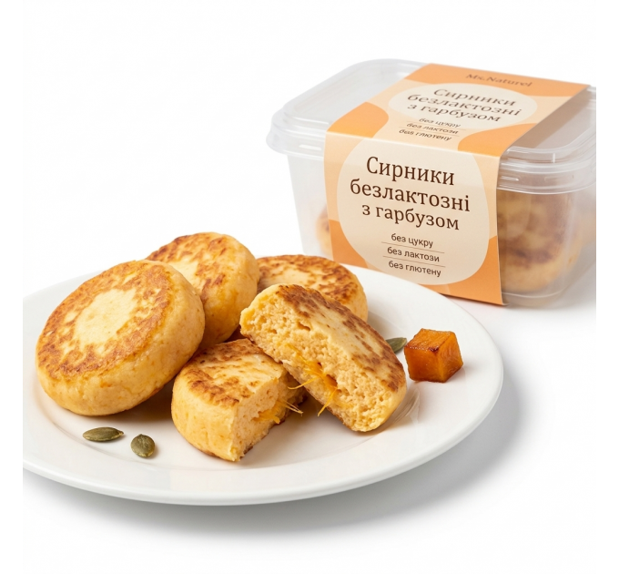 Сирники без цукру, без глютену та лактози з гарбузом