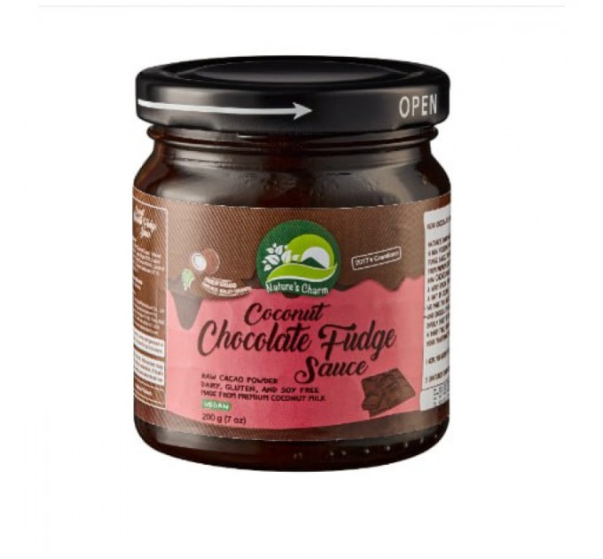 Кокосовий шоколадний соус Шоколадна помадка без глютену, сої, ГМО, ароматизаторів і консервантів