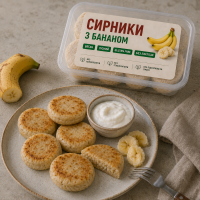 Пісні вегетаріанські сирники з бананом 200 г — без глютену і лактози, на тофу Пісні вегетаріанські сирники з бананом 200 г — без глютену і лактози, на тофу