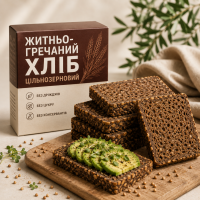 Хлеб ржано-гречневый цельнозерновой без дрожжей, 300 г