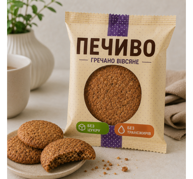 Печиво Гречано вівсяне, 50 г