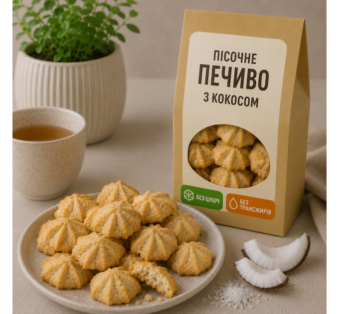 Пісочне печиво з кокосом, 175 г