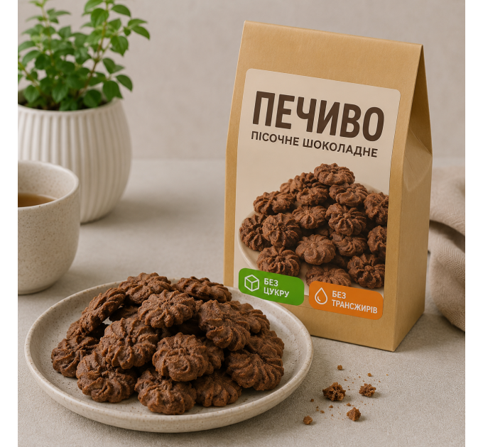 Пісочне печиво шоколадне, 175 г