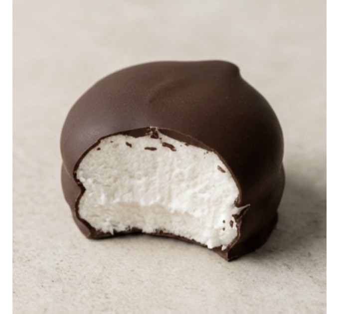 Зефир без сахара в натуральном чёрном шоколаде на агар-агаре